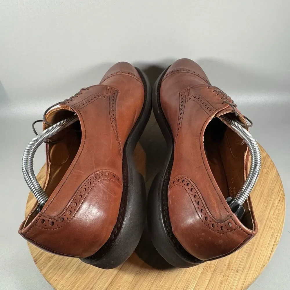 S Allen Edmonds Benton Derby Mens 13 3A Brown Leather‎ Cap Toe Dress Shoes